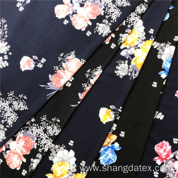 Navy Background With Colorful Flower Rayon Printed 45S